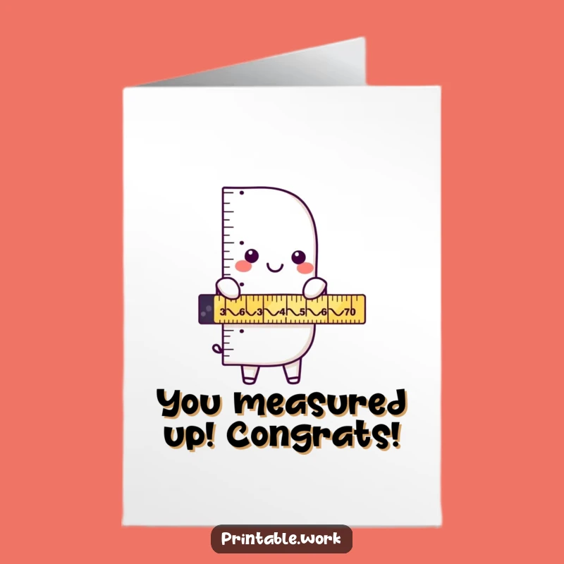 Free Printable Ruler Congrats Card: Zigzag Success Downloadable Gift