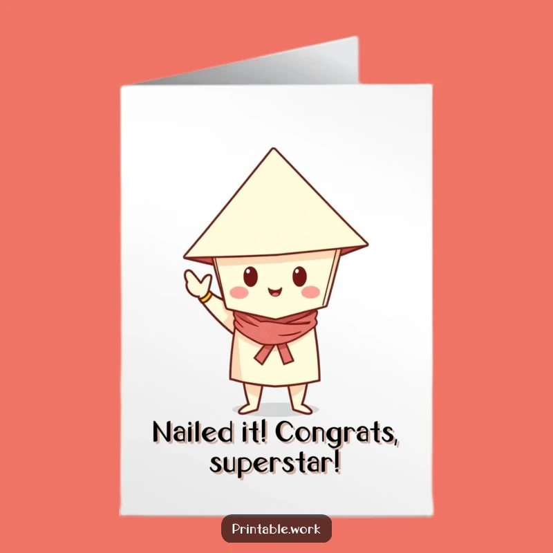 Free Printable Congrats Card: Posed Paper Pal, Downloadable Celebration Style