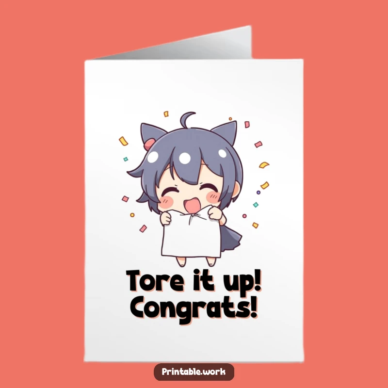 Free Printable Congrats Card: Confetti Celebration Downloadable Gift