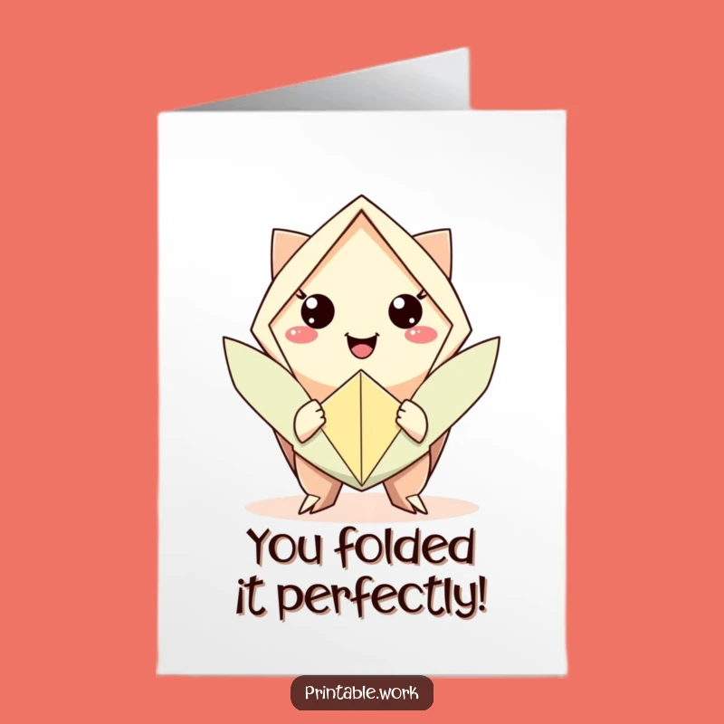 Free Printable Congratulations Card: Funny Origami Creation to Celebrate Your Success!