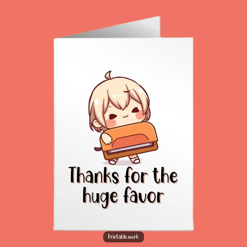 Free Printable Thank You Card: Giant Punch Gratitude, Downloadable Thanks