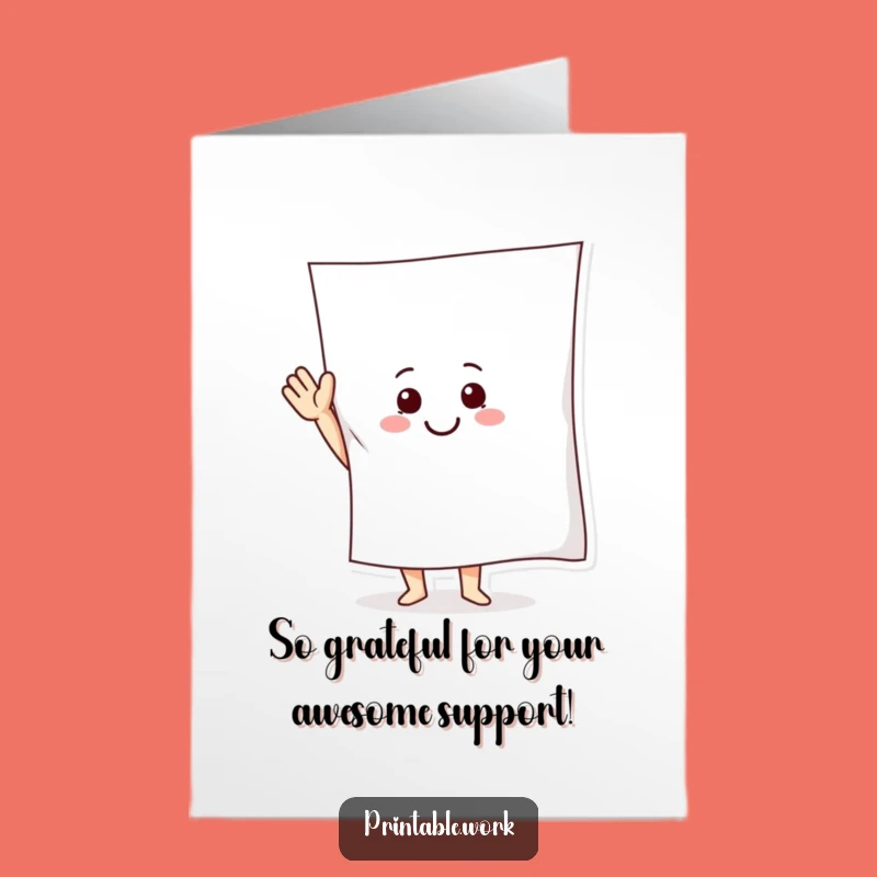 Free Printable Thank You Card: Grateful Paper Pal Wave, Downloadable Appreciation