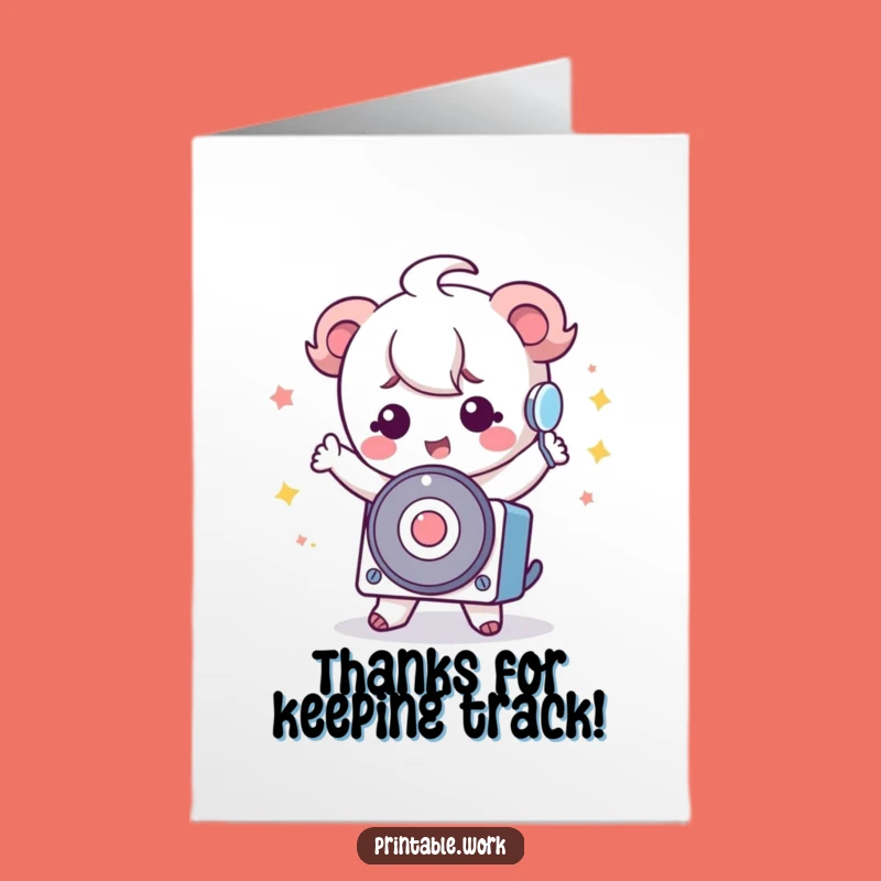 Free Printable Thank You Card: Kawaii Rolodex Dancer for a Sweet Downloadable Gift