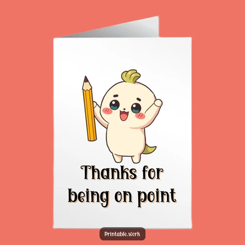 Free Printable Thank You Card: Pencil Power Victory - Funny Downloadable Gift