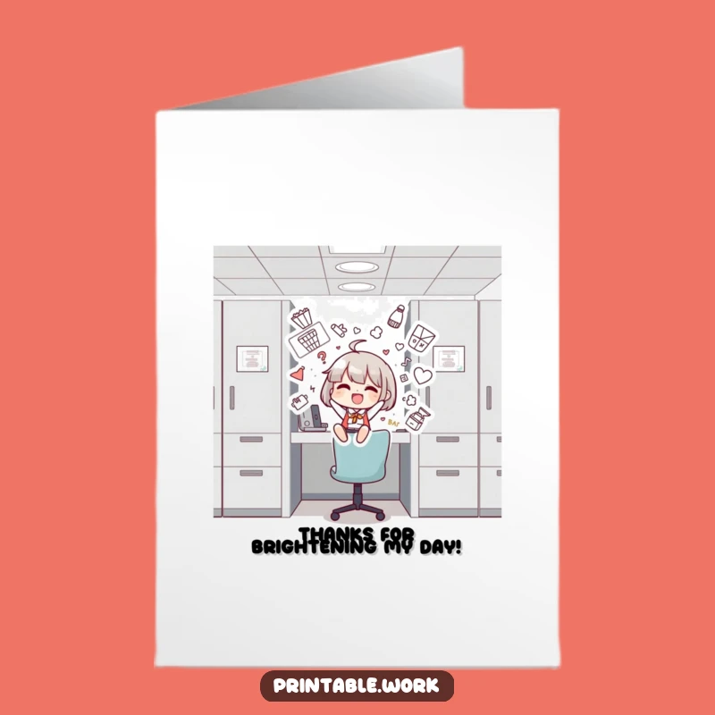 Free Printable Thank You Card: Cubicle Decorator - Artistic Gratitude Downloadable