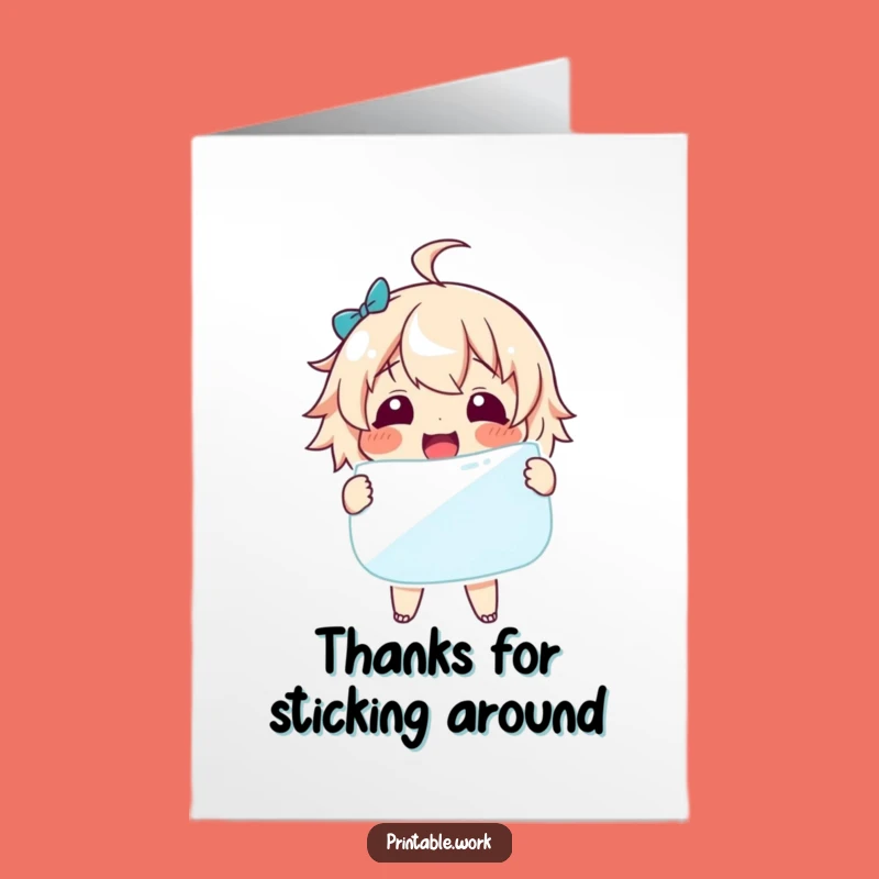 Free Printable Thank You Card: Sticker Character Gratitude