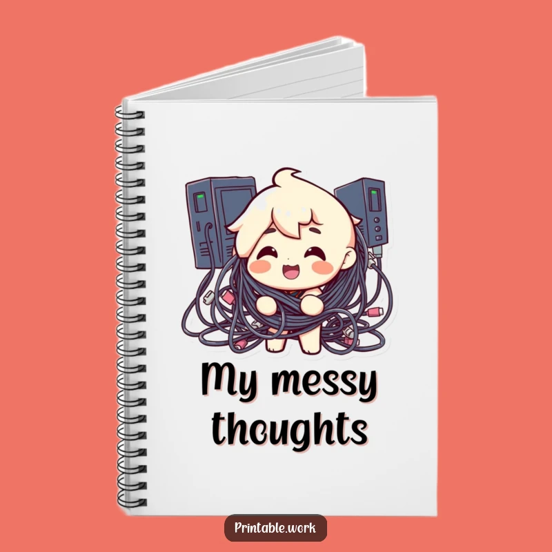 Funny Cable Chaos Notebook: Jot Down Ideas Amidst the Wires