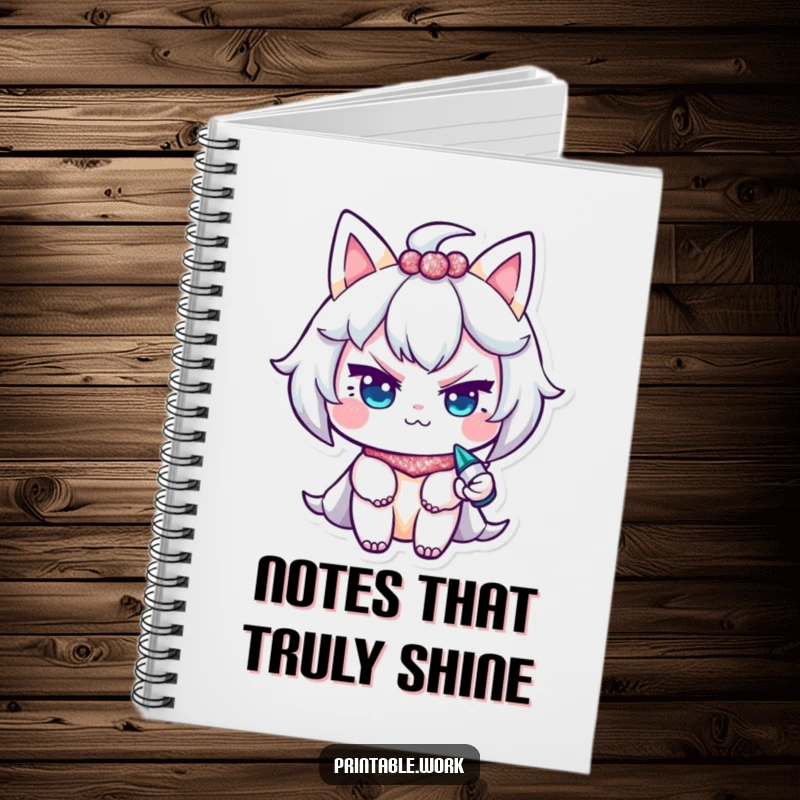 Funny Notebook: A character gives a mischievous wink while using a glitter pen, great for sparkly journaling.