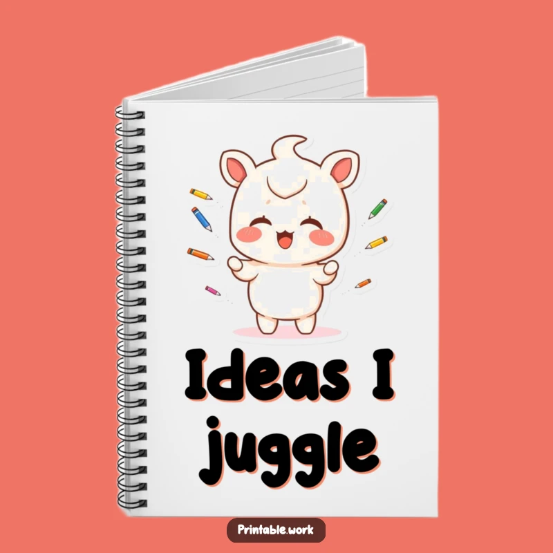 Funny Kawaii Notebook: Pen Juggling Journal, Write Creatively Funny Gift!