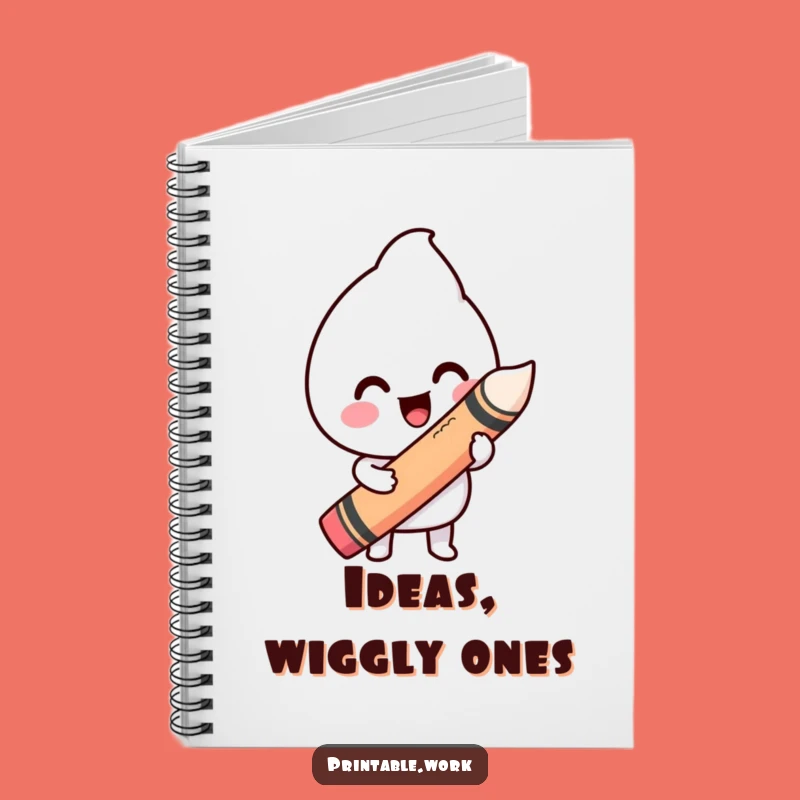 Funny Happy Kawaii Wiggly Line Crayon Notebook - Sketch Your Ideas!