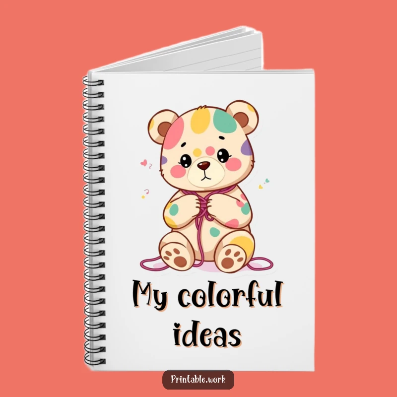 Funny Bear Knitting Notebook - Content Character Plans Colorful Projects
