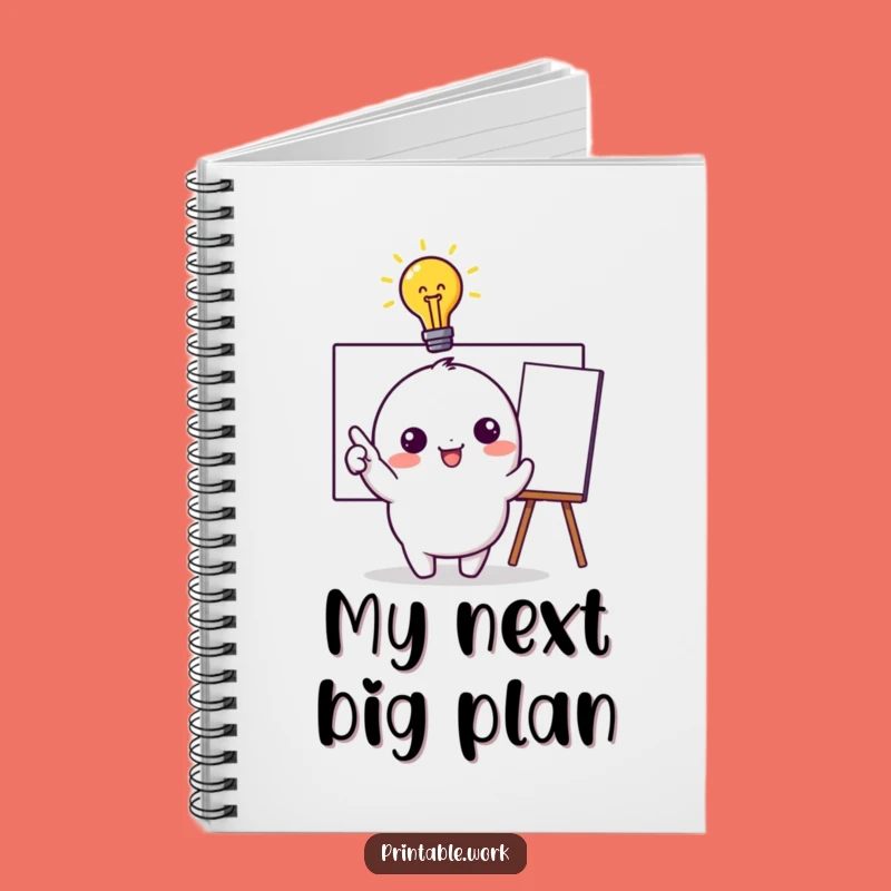 Funny Kawaii Idea Bulb Notebook - Creative Character Journal Gift