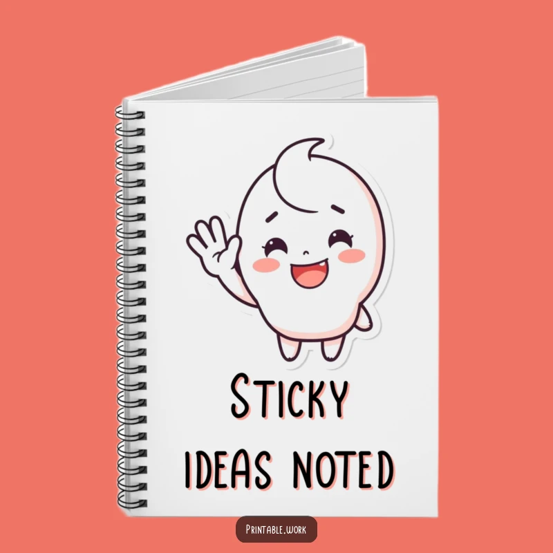 Funny Waving Sticker Notebook: Cute Happy Character Journal, Perfect Funny Gift