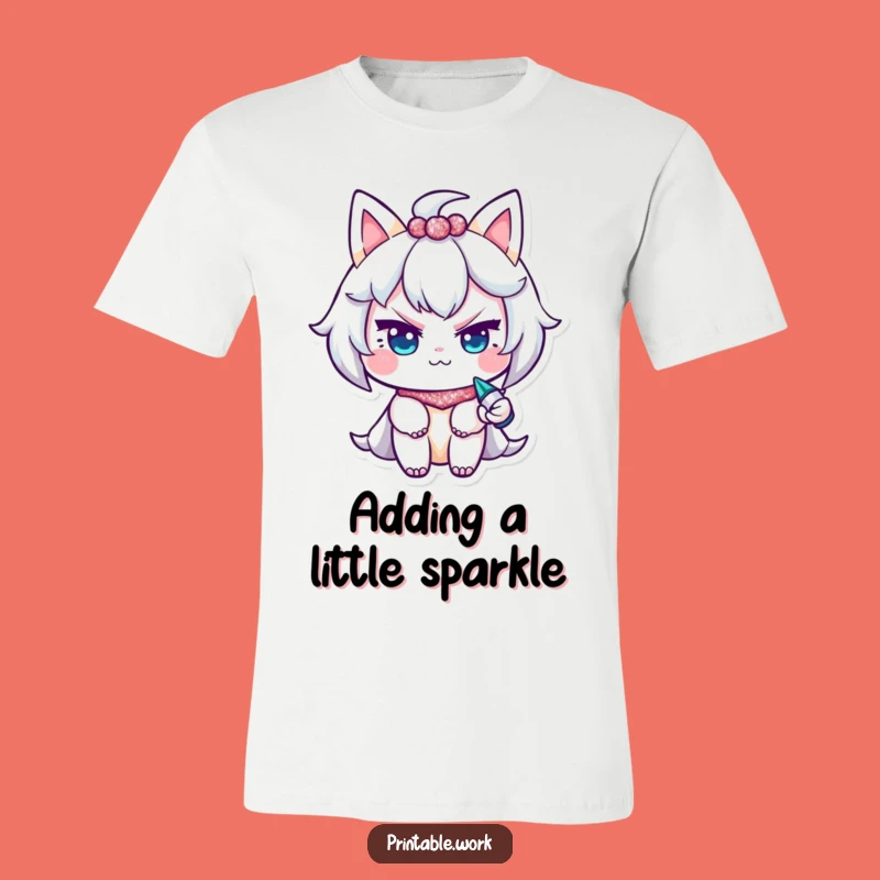 Funny Glitter Wink T-Shirt: Mischievous Character, Sparkly & Humorous Gift