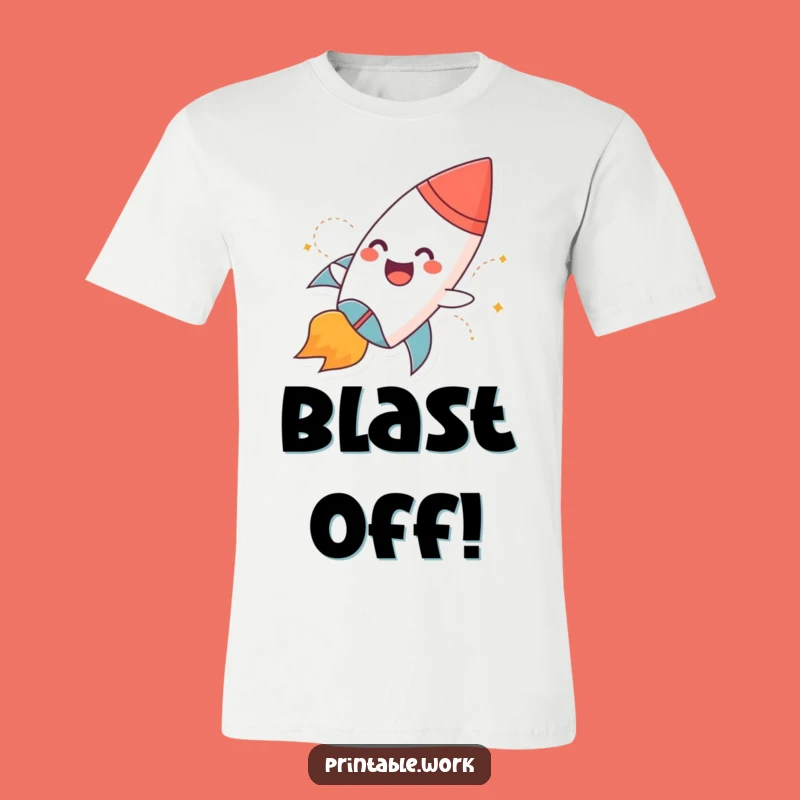 Funny Blast Off T-Shirt: Giggling Paper Rocket Tee Gift for Explorers