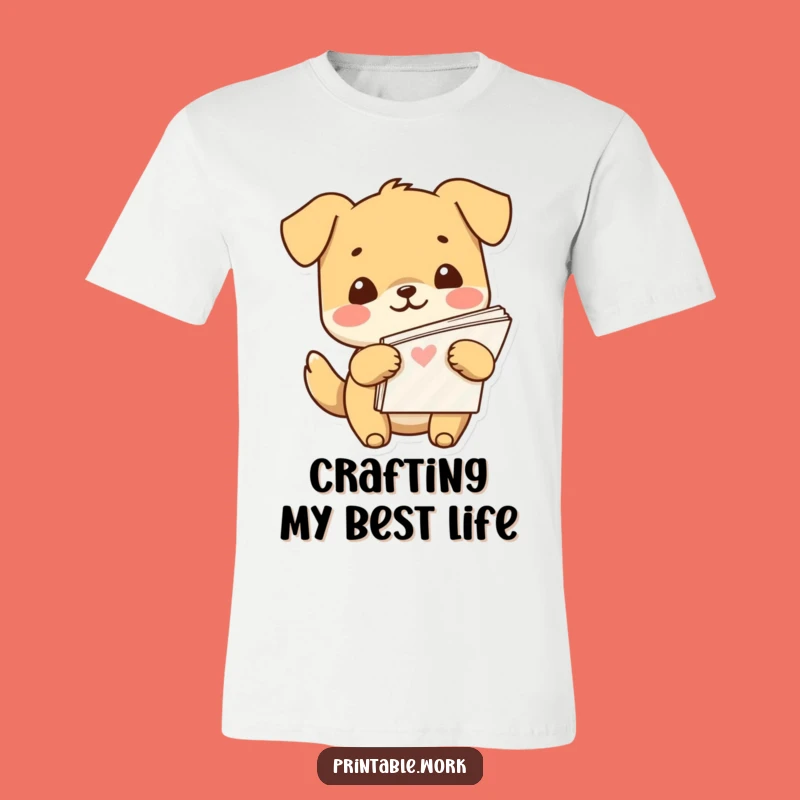 Funny Kawaii Dog Paper Enthusiast T-Shirt: Wear Your Love for Paper