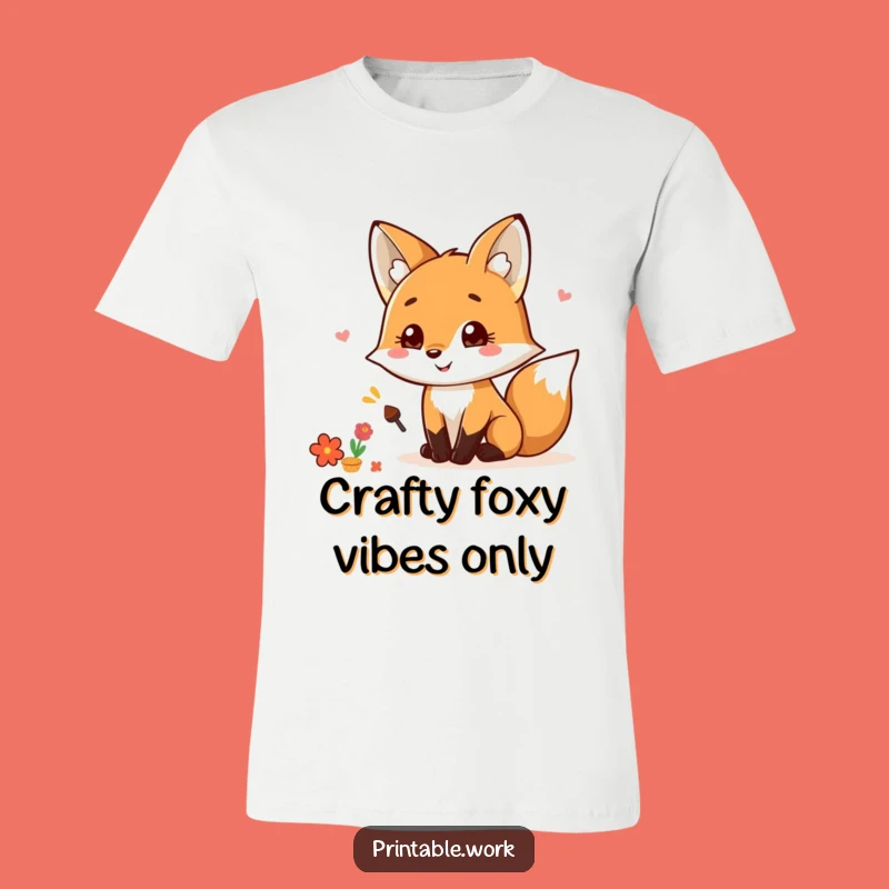 Funny Kawaii Fox Scrapbooking T-Shirt: Adorable and Funny Gift for Crafters and Art Lovers