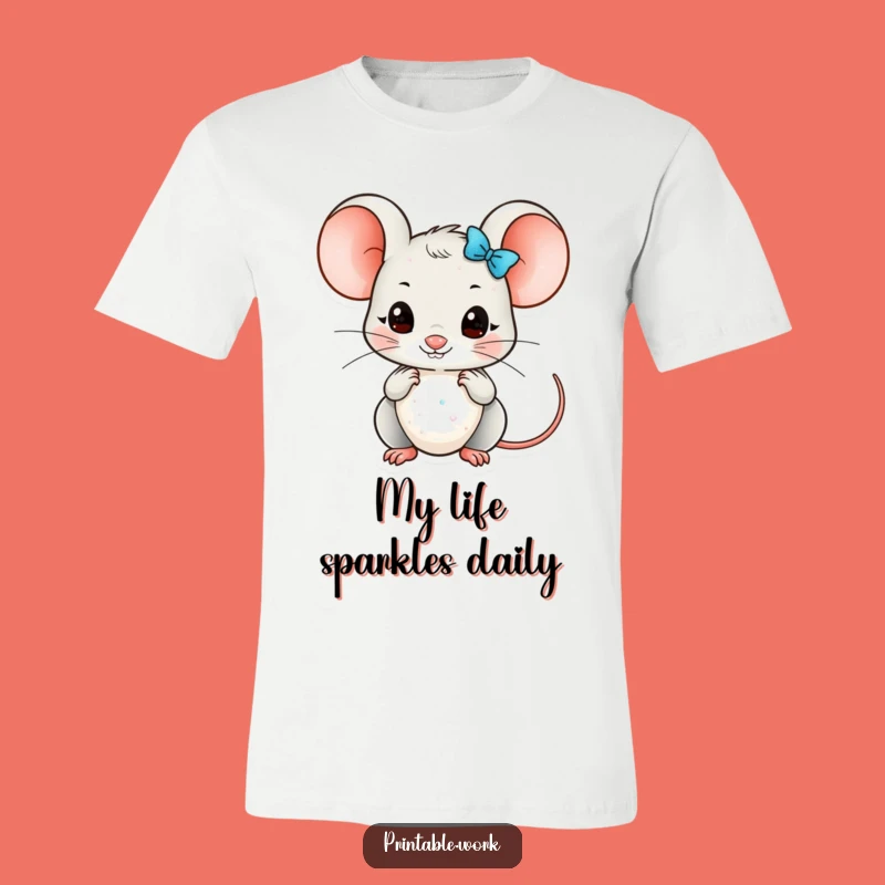 Funny Kawaii Mouse Glitter Crafter T-Shirt: Wear Your Sparkle with Pride
