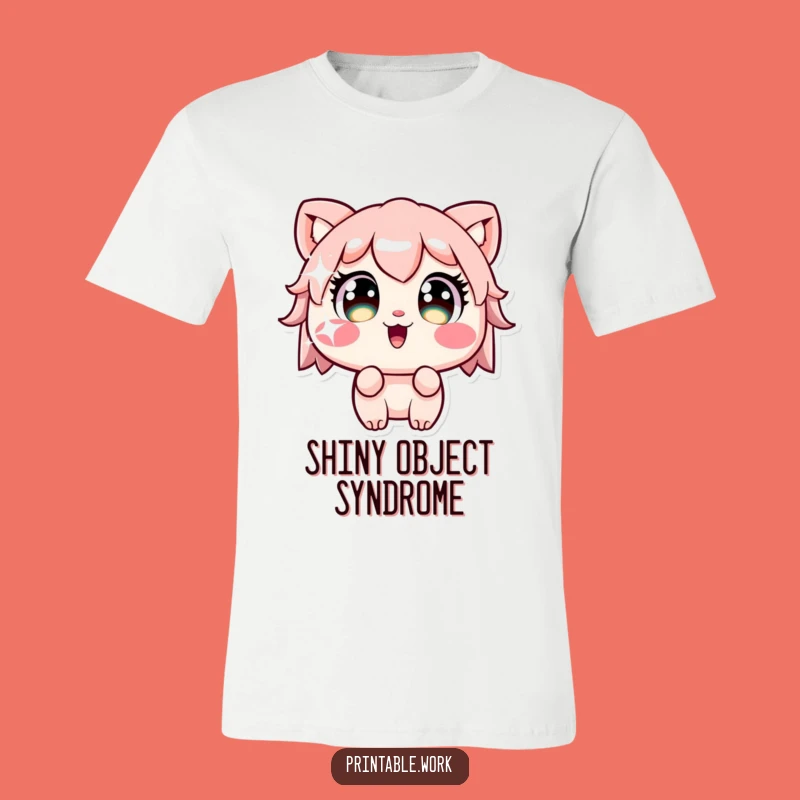 Funny Kawaii Sticker Stare T-Shirt - Obsessed with Sparkle!
