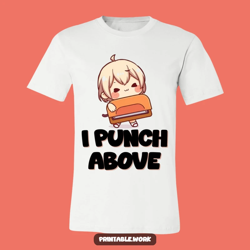 Funny Office Struggle T-Shirt: Large Hole Punch Fail, Ideal Humorous Gift Tee