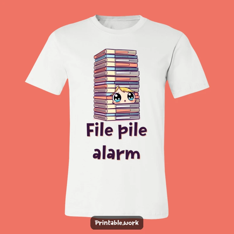 Funny Overwhelmed T-Shirt: Surprised by Files, Hilarious Gift for the Busy