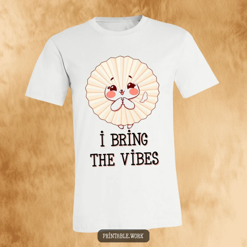Funny Paper Fan T-Shirt: A paper fan character with rosy cheeks is captured in a playful fluttering motion, radiating joy.