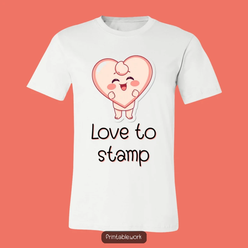 Funny Stamping Heart T-Shirt - Giggling Love Tee - Expressive Gift
