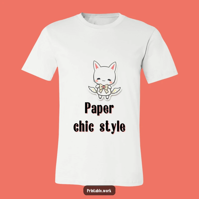 Funny Paper Character Curtsy T-Shirt: Charming & Hilarious Style
