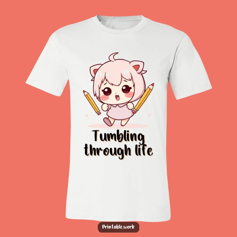 Funny Kawaii Tumble T-Shirt - Embrace the Funny Chaos!