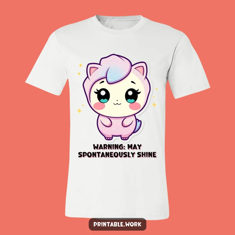 Funny Glitter Character T-Shirt: Sparkle and Wiggle in Hilarious Style!