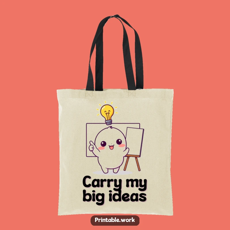 Funny Kawaii Idea Bulb Tote Bag - Creative Character Accessory Gift