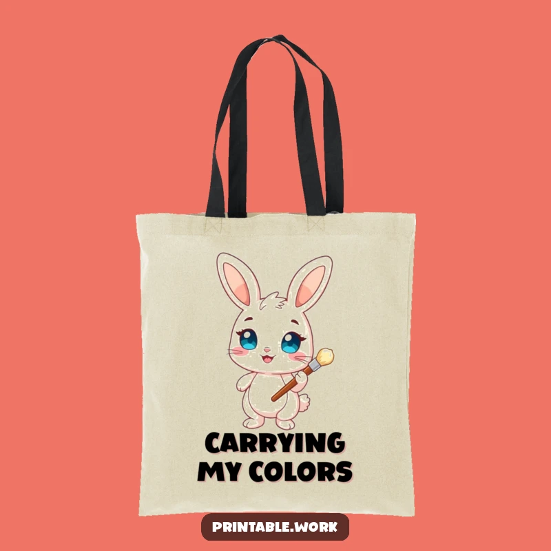 Chic Bunny Artist Tote Bag - Funny Creative Accessory