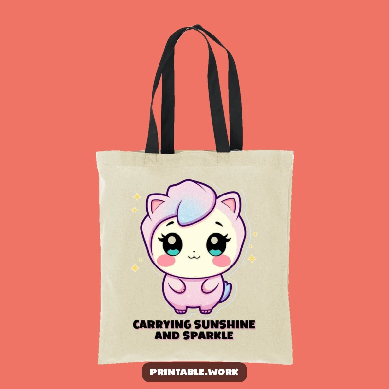 Funny Glitter Character Tote Bag: Sparkle and Carry Your Laughs Everywhere!