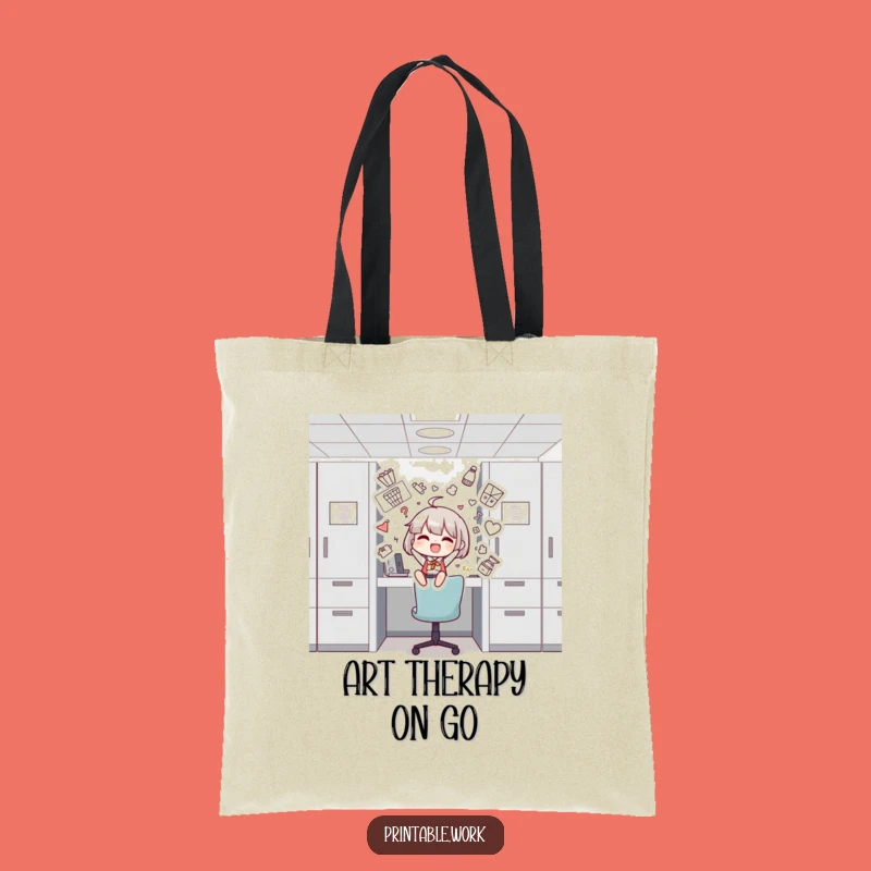 Funny Cubicle Decorator Tote Bag - Carry Your Art Supplies with Style