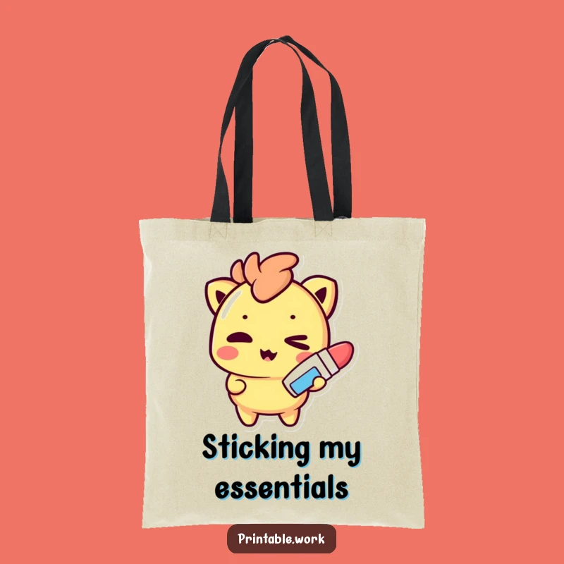 Funny Kawaii Tote Bag: Glue Stick Crafter, Practical Funny Gift!
