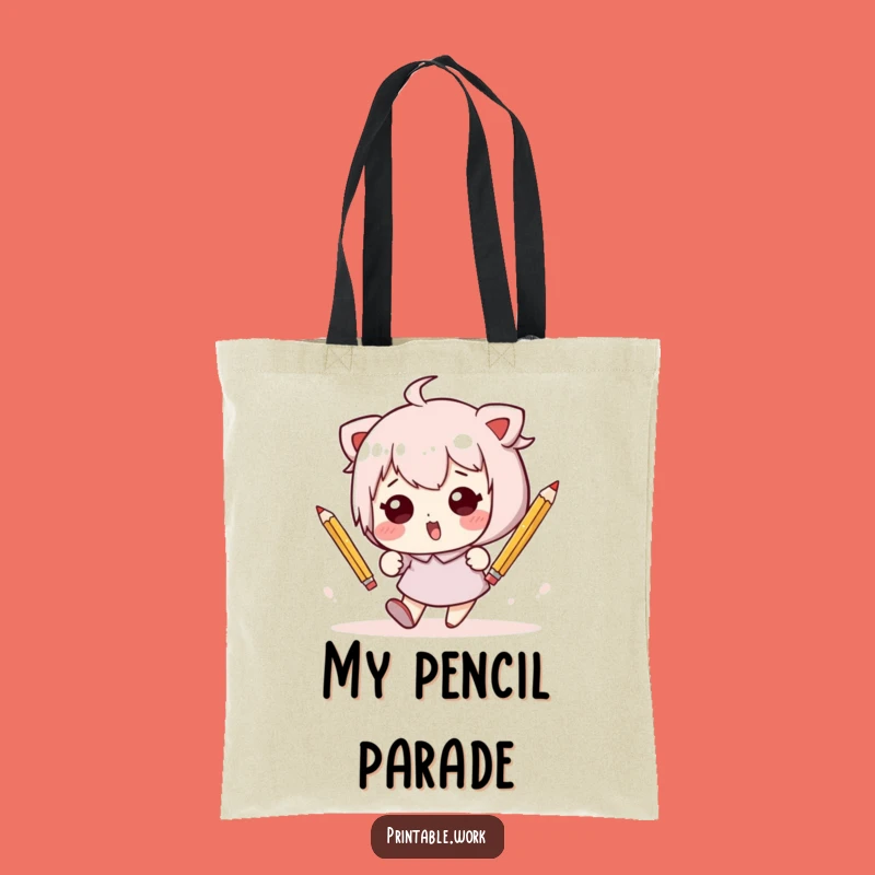 Funny Kawaii Tumble Tote Bag - Carry Your Fun (and Pencils)!