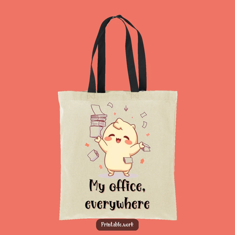 Funny Playful Kawaii Juggling Paper Tote Bag - Carry It All with Style!