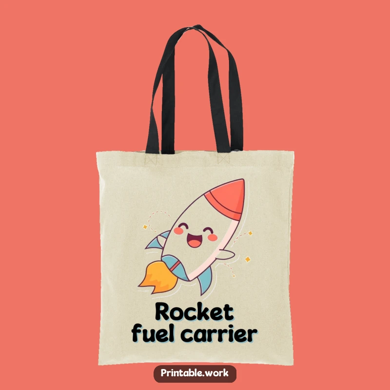 Funny Rocket Tote Bag: Blast Off Accessory Gift for Travelers