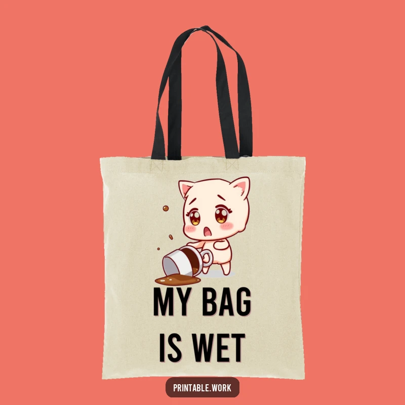 Funny Coffee Spill Surprise Tote Bag: Carry Your Coffee Chaos in Style