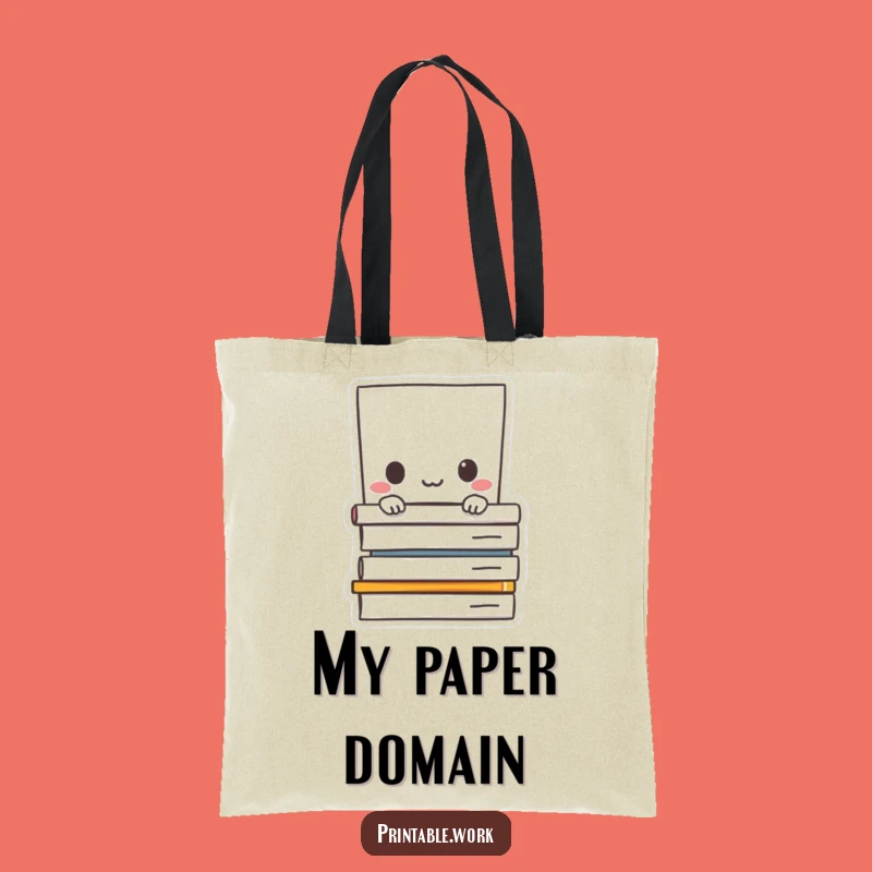 Funny Paper Tote Bag: Peeking character, a humorous and practical carry-all for observers.
